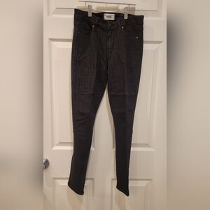 PAIGE Olga Pinstripe Black Skinny Jeans